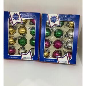 Vintage Coby glass Christmas ornaments multi color 23 units EUC